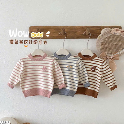 A3547 ÁO LEN KẺ CHO BÉ
