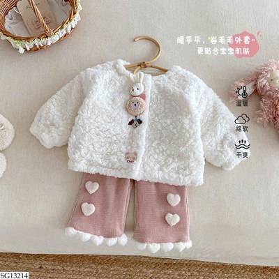 SG13214 SET ÁO KHOÁC LÔNG MIX QUẦN TRÁI TIM