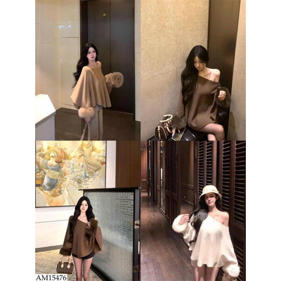 AM15476 ÁO LỆCH VAI TAY LÔNG CHO NỮ