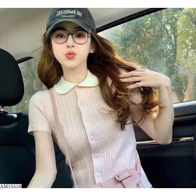 AM15518 ÁO LEN CỔ SEN
