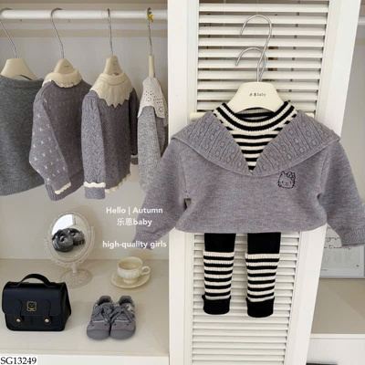 SG13249 SET ÁO LEN KITTY PHỐI QUẦN CHO BG