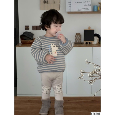 ST6708 SET ÁO KẺ CÚN PHỐI QUẦN CHO BÉ