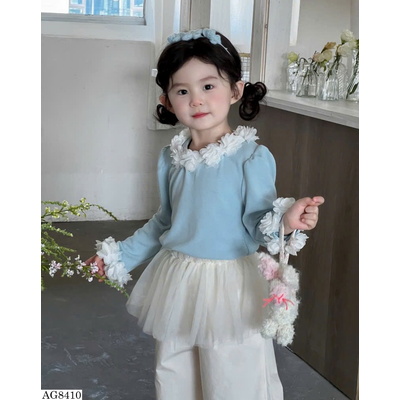 AG8410 ÁO GIỮ NHIỆT CỔ HOA TRẮNG 3D