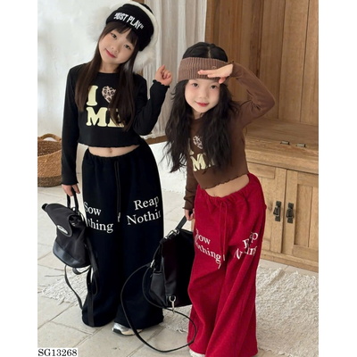 SG13268 SET ĐỒ DÀI TAY THỂ THAO CÁ TÍNH BÉ GÁI
