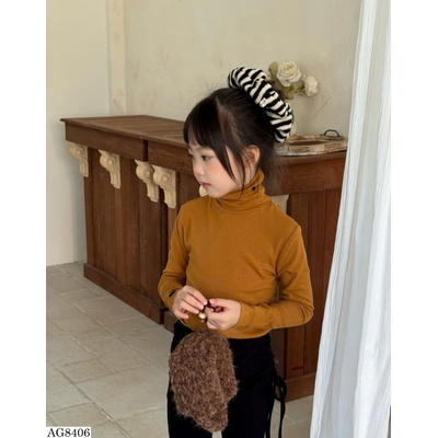 AG8406  ÁO GIỮ NHỆT CỔ LỌ BÉ GÁI