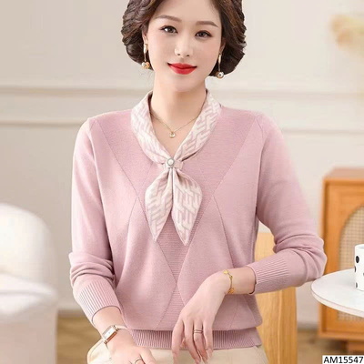 AM15547 ÁO DỆT KIM TRUNG NIÊN CHO NỮ