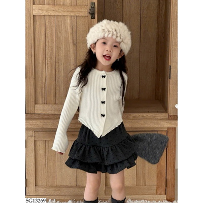 SG13269 SET ÁO LEN MIX CV CHẤM BI BG