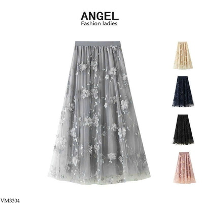 VM3304 CHÂN VÁY ĐÍNH HOA NỔI ANGEL 