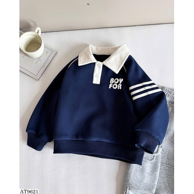 AT9621 ÁO NỈ CỔ SƠ MI BÉ TRAI