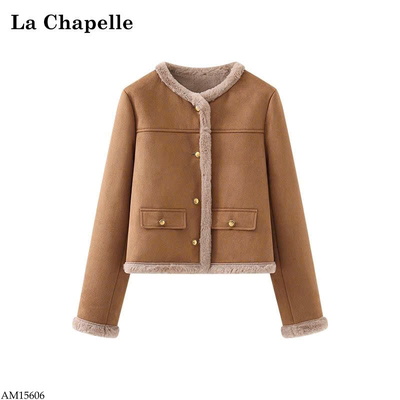 AM15606 ÁO KHOÁC DA LỘN LÓT LÔNG LA CHAPELLE