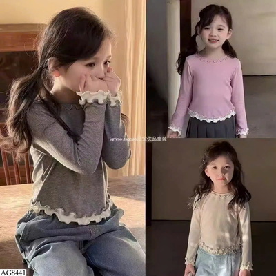 AG8441 ÁO THU ĐÔNG VIỀN BÈO CHO BÉ GÁI