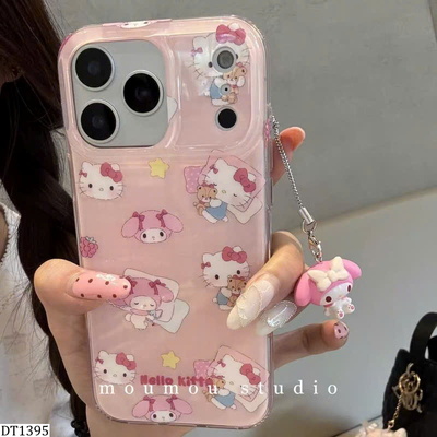 DT1395 ỐP ĐIỆN THOẠI KITTY KÈM DÂY ĐEO