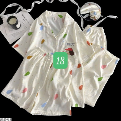 SM3913 BỘ PIJAMA 3 MÓN CHO NỮ