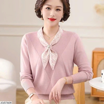 AM15608 ÁO DỆT KIM TRUNG NIÊN CHO NỮ 