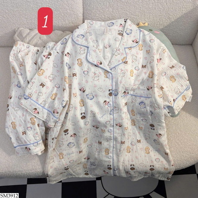 SM3912 BST BỘ PIJAMA CỘC TAY NỮ