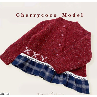 AG8452 ÁO LEN VIỀN CARO HÃNG CHERRYCOCO CHO BÉ