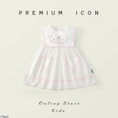 V8662 VÁY BÉ GÁI HÃNG FREMIUM ICON