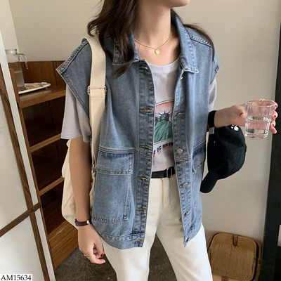 AM15634 ÁO KHOÁC GILE DENIM NỮ 