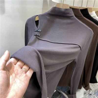 AM15675 ÁO THUN NỮ CỔ CAO KHOÉT VAI