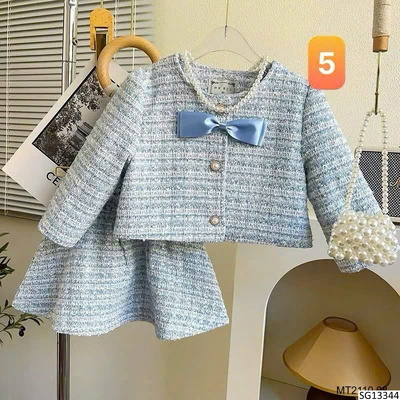 SG13344 SET VÁY DẠ TWEED BÉ GÁI