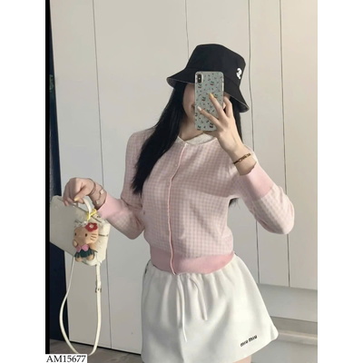 AM15677 ÁO LEN KẺ CỔ BẺ CHO NỮ
