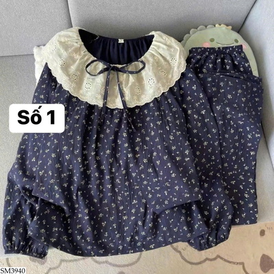 SM3940 BỘ NGỦ CỔ BÈO HỌA TIẾT CHO NỮ