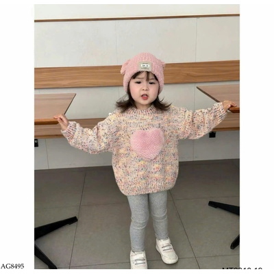 AG8495 ÁO LEN TIM BÉ GÁI GIÁ MỚI