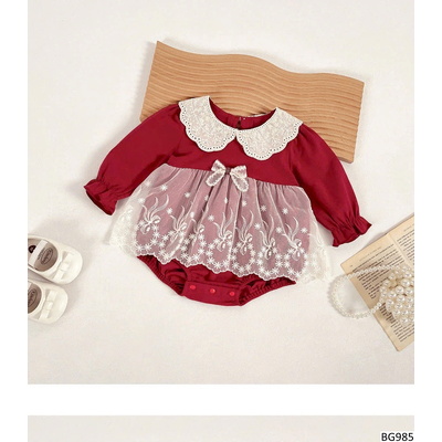 BG985 BODY ĐỎ PHỐI VÁY REN TIỂU THƯ