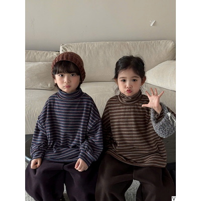 A3589 ÁO CỔ LỌ KẺ CHO BÉ