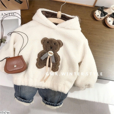 ST6744 SET ÁO LÔNG GẤU MIX QUẦN JEAN BT