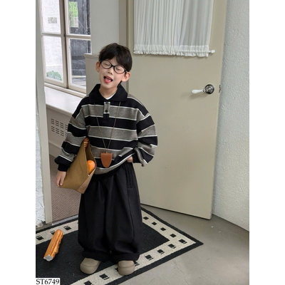 ST6749 SET ÁO POLO KẺ MIX QUẦN TAIRU BT