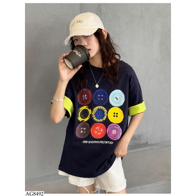 AG8492 ÁO THUN HÌNH CÚC SẮC MÀU