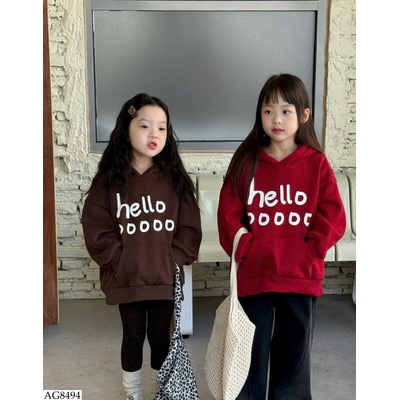 AG8494 ÁO HOODIE CHỮ HELLO 