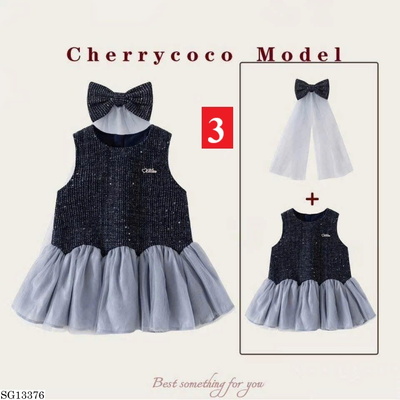 SG13376 SET VÁY CÔNG CHÚA PHỐI KHĂN VOAN CHERRYCOCO