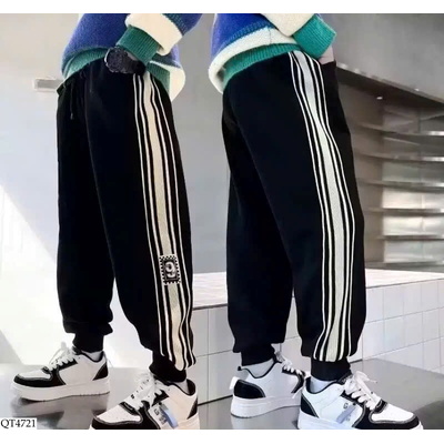 QT4721 QUẦN NỈ JOGGER PHỐI KẺ CHO BT