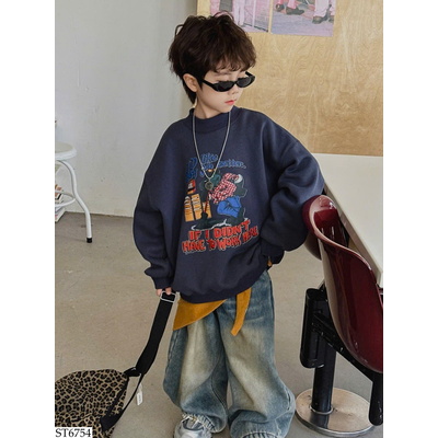 ST6754 SET ÁO NỈ MIX QUẦN JEAN SUÔNG BT