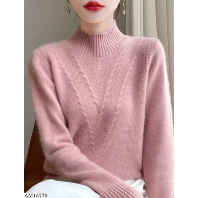 AM15779 ÁO LEN CASHMERE CỔ CAO CHO NỮ
