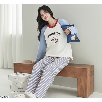 SM3956 BỘ NGỦ DÀI TAY KÈM ĐỆM NGỰC