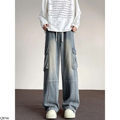 QB746 QUẦN TÚI HỘP JEANS NAM