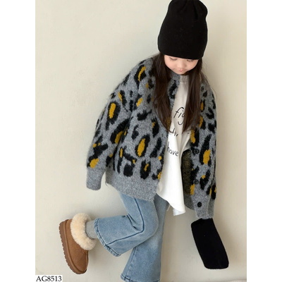 AG8513 ÁO CARDIGAN LEN HỌA TIẾT DA BEO