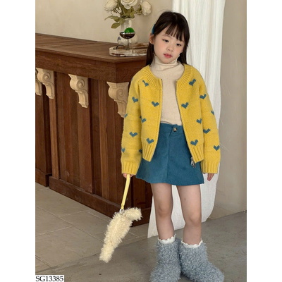 SG13385 SET CARDIGAN TRÁI TIM MIX CV BG