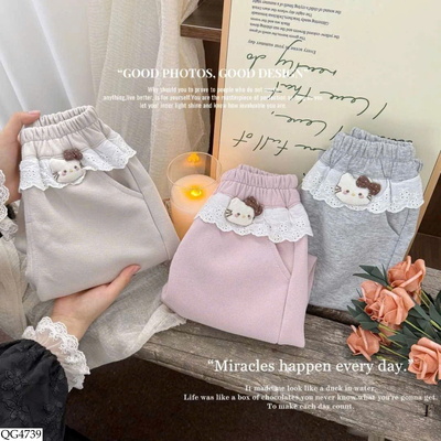 QG4739 QUẦN NỈ KITTY PHỐI REN BG