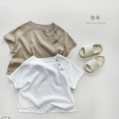 AT9734 ÁO SƠ MI ĐŨI CÚC CỔ MUZIYOUYOU