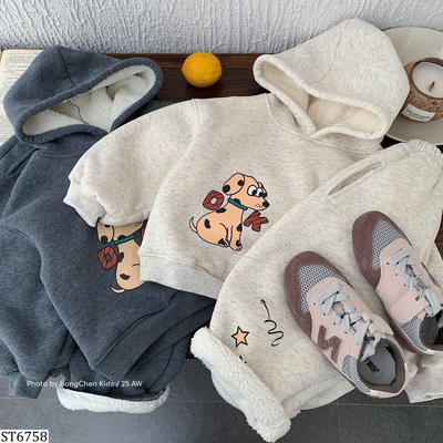 ST6758 SET NỈ HOODIE LÓT LÔNG