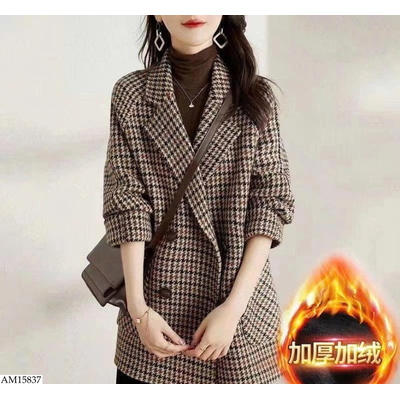 AM15837 ÁO BLAZER KẺ CHO NỮ