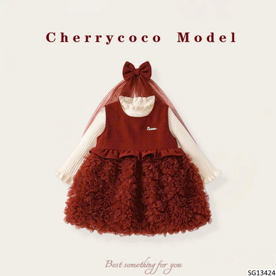SG13424 SET ÁO MIX VÁY CÔNG CHÚA CHO BÉ GÁI CHERRYCOCO