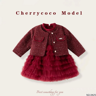 SG13425 SET ÁO MIX VÁY CÔNG CHÚA CHO BÉ GÁI CHERRYCOCO