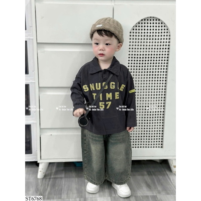 ST6768 SET ÁO POLO DÀI TAY MIX QUẦN JEAN
