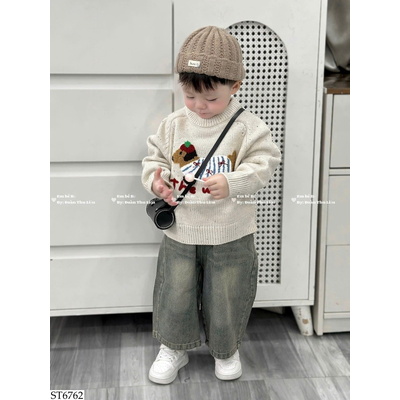 ST6762 SET ÁO LEN CÚN MIX QUẦN JEAN MAIBAO