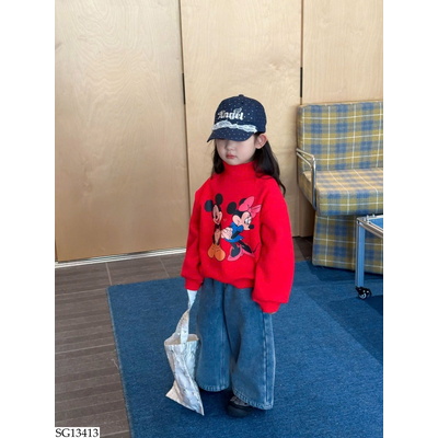 SG13413 SET ÁO NỈ MICKEY MIX QUẦN JEAN BG